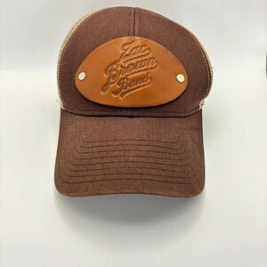 Zac Brown‎ Band Hat Baseball Cap Trucker Style Brown Tan Leather Patch